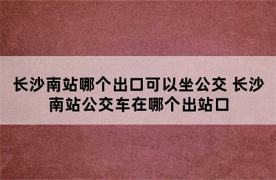 长沙南站哪个出口可以坐公交 长沙南站公交车在哪个出站口